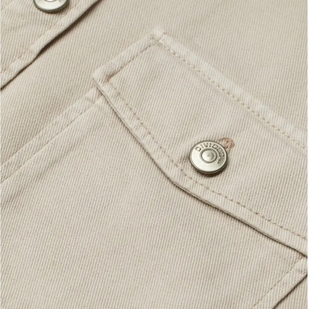 NWT H&M 100% Cotton Women’s Light Beige Oversized Denim Shacket Jacket Size XL - Picture 5 of 10